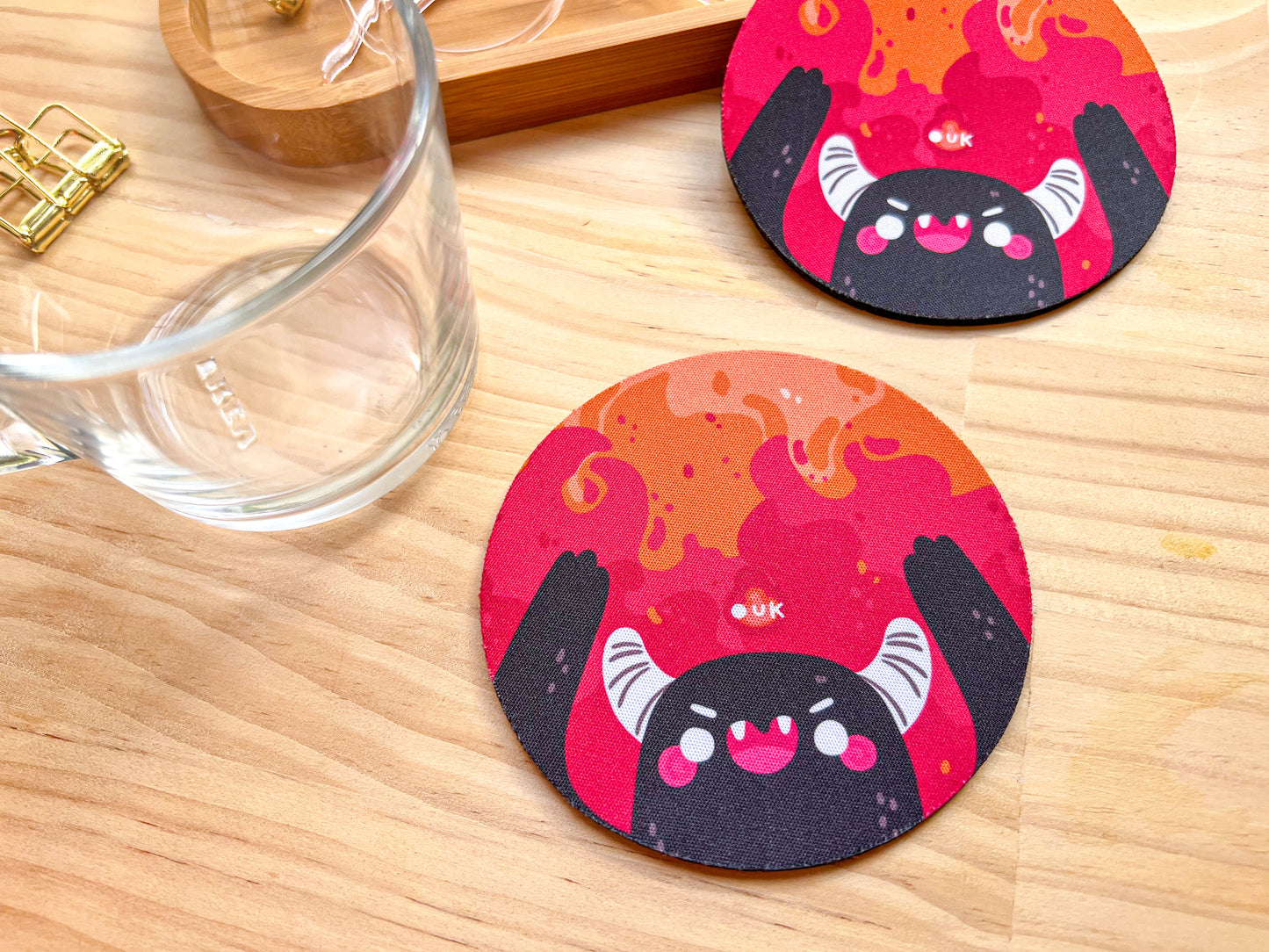 Fire Demon Coaster | Neoprene Drink Mat