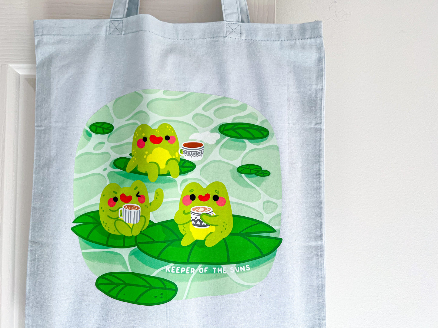 Frog Party Tote | Printed Cotton Canvas