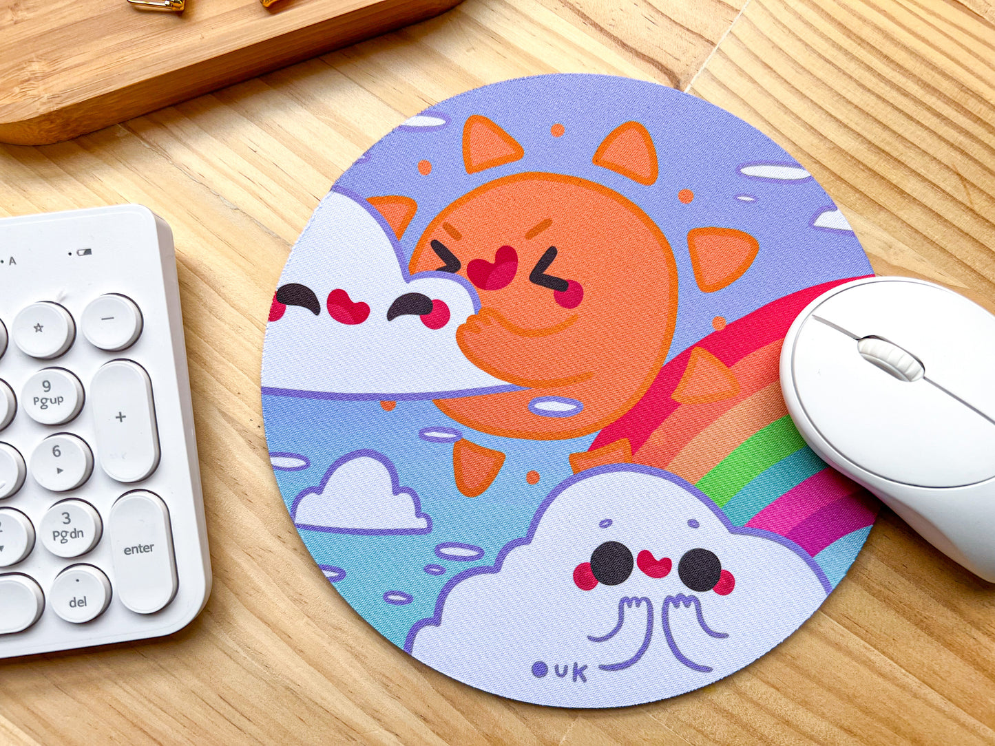 Rainbow Sun Mousepad | Neoprene Mouse Mat