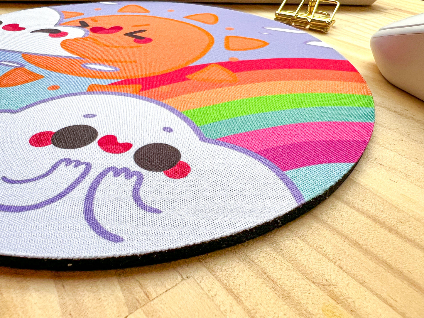 Rainbow Sun Mousepad | Neoprene Mouse Mat