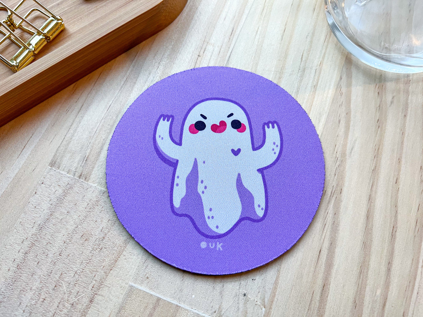 Ghost Heart Coaster | Neoprene Drink Mat