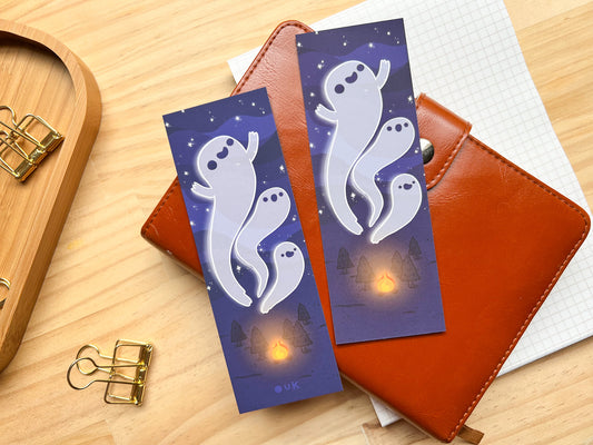 Cosy Ghosts Bookmark | 400gsm Silky Smooth Velvet-Finish Bookmark
