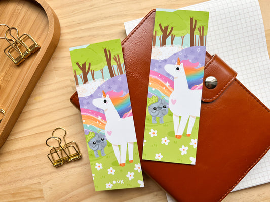 Unicorn & Troll Bookmark | 400gsm Silky Smooth Velvet-Finish Bookmark