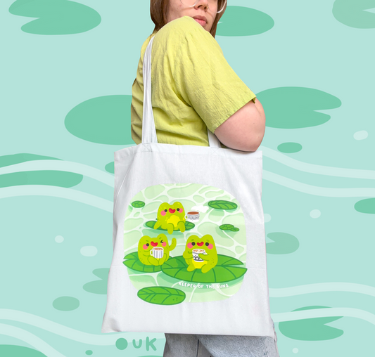 Frog Party Tote | Printed Cotton Canvas
