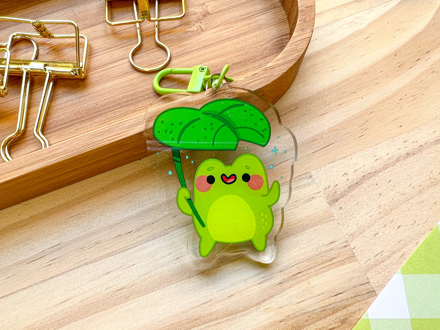 Lilypad Frog Charm | Double Sided Acrylic Keychain