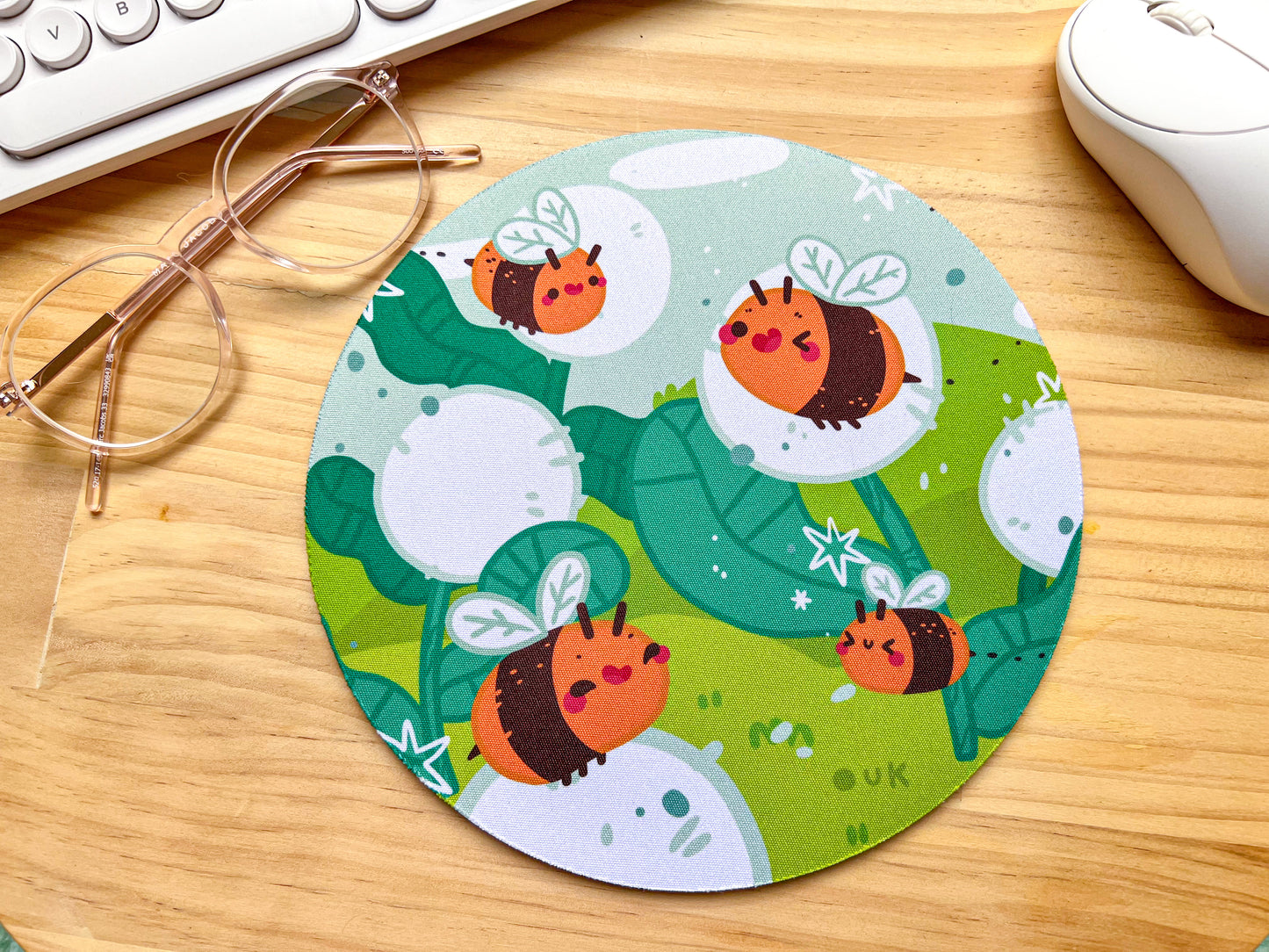 Dandelion Bee Mousepad | Neoprene Mouse Mat