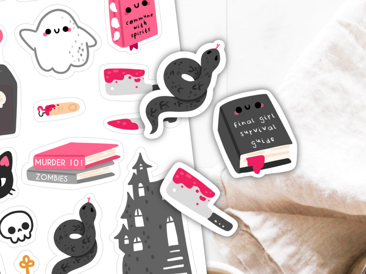 Horror Reader Sticker Sheet | Small Planner Stickers