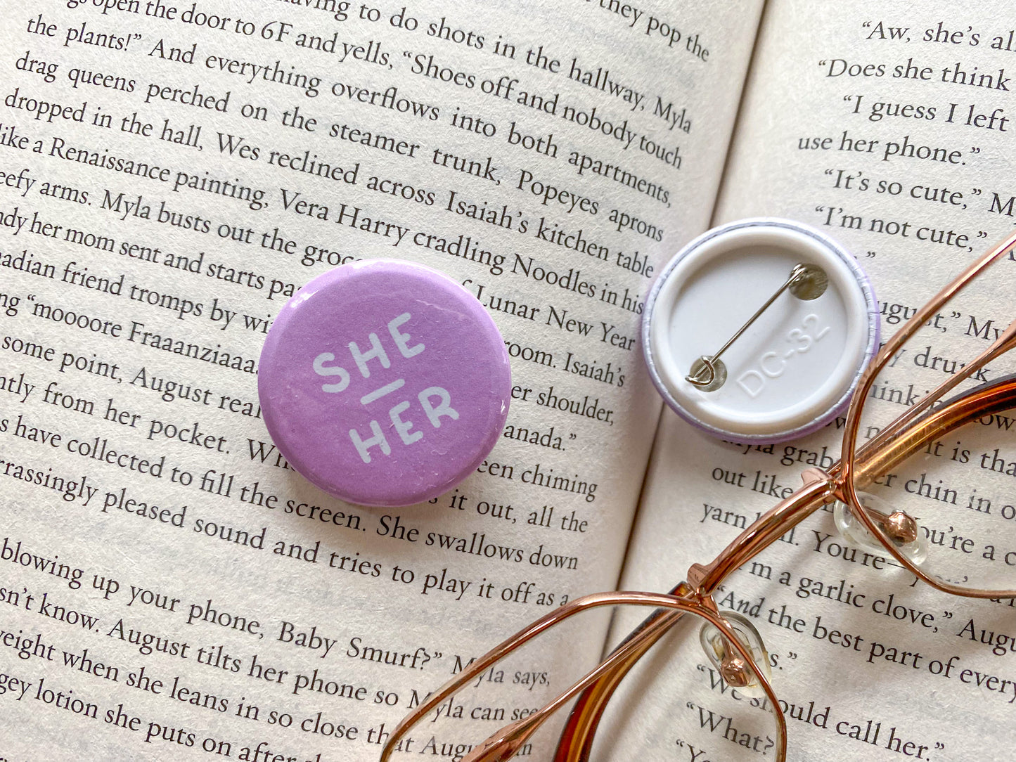 Pronoun SHE / HER Button Badge || 32mm hand-pressed button