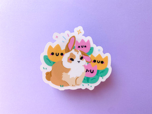 Tulip Bunny Sticker | Waterproof glossy vinyl sticker