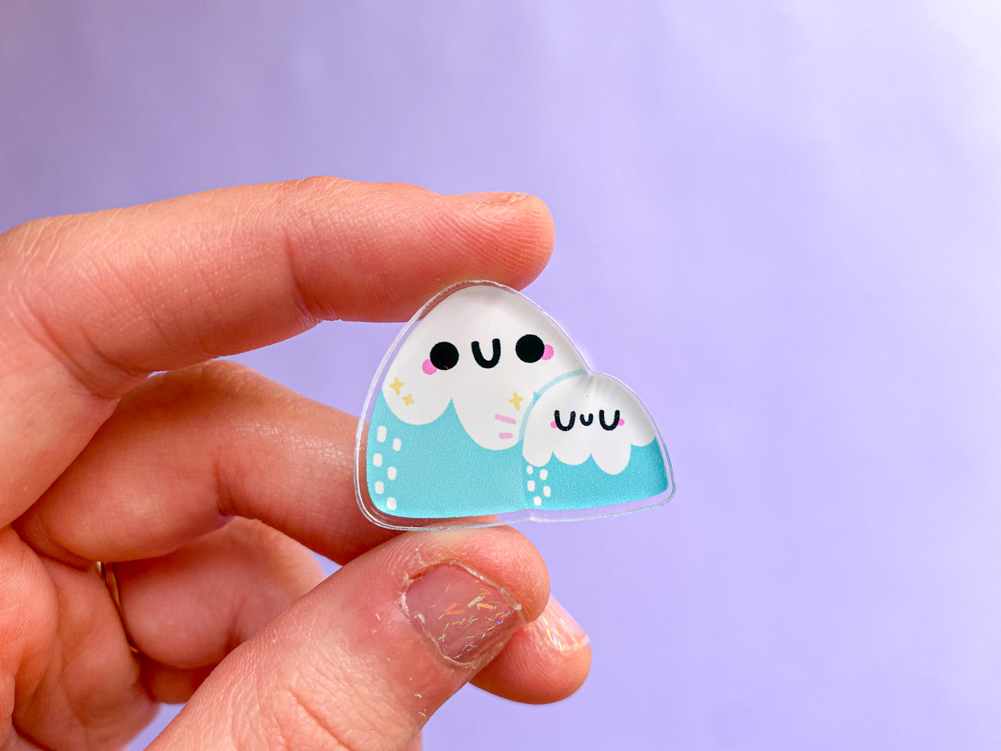 Baby Mountain Pin | Printed Clear Recycled Acrylic