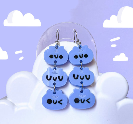 Bouncing Blueberry Dangles | Subtle Acrylic Drop Earrings