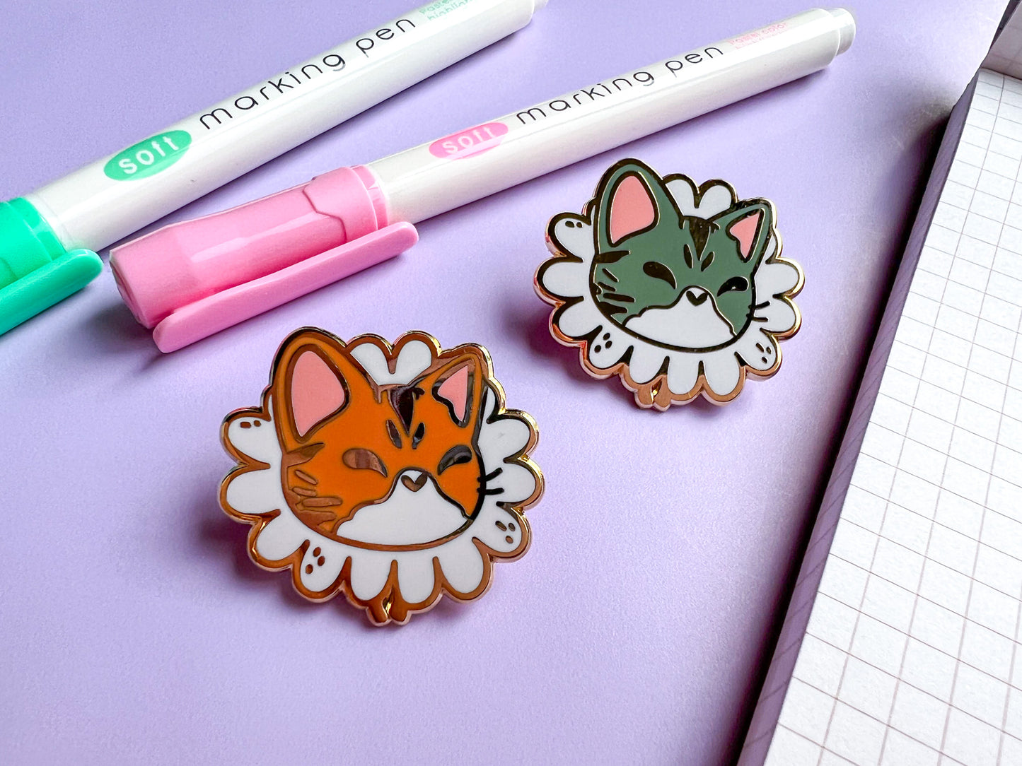 Ginger Tabby Snazzy Cat // Hard Enamel Pin