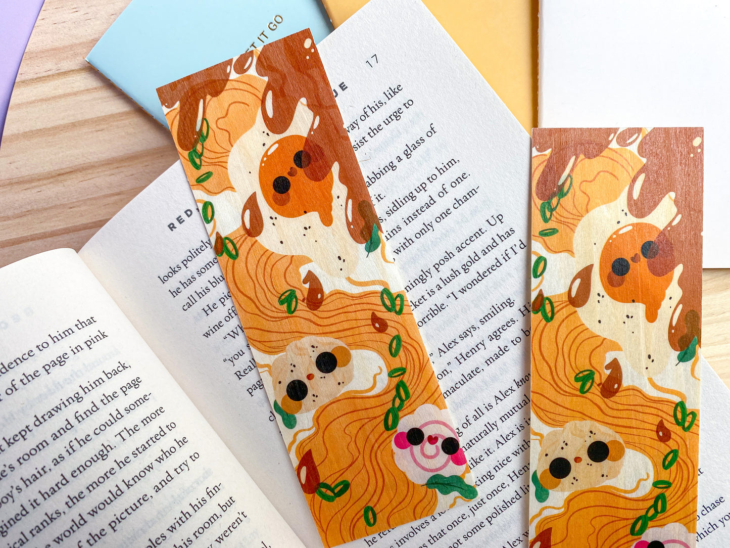 Ramen Wooden Bookmark - Sustainable Eco-Friendly Printed Aspen