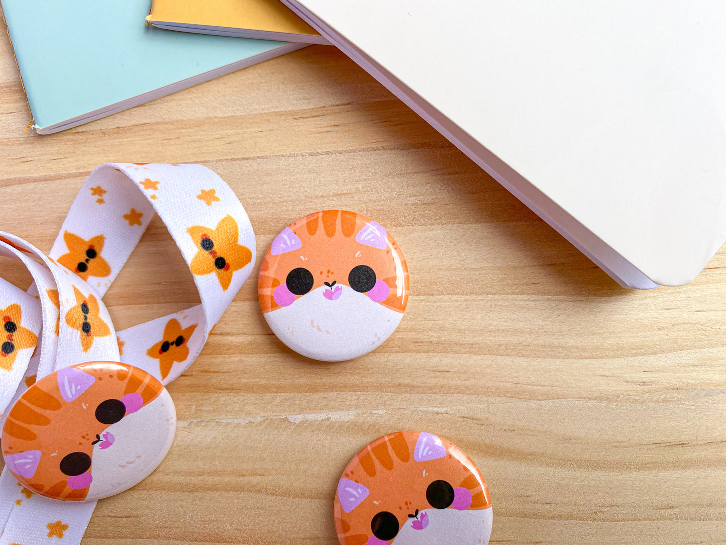 Ginger Cat Button Badge | 32mm hand-pressed button
