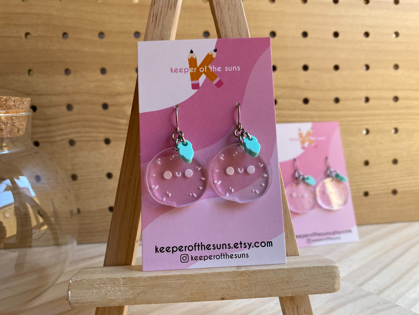 Clear Dandelion Dangles | Subtle Acrylic Drop Earrings