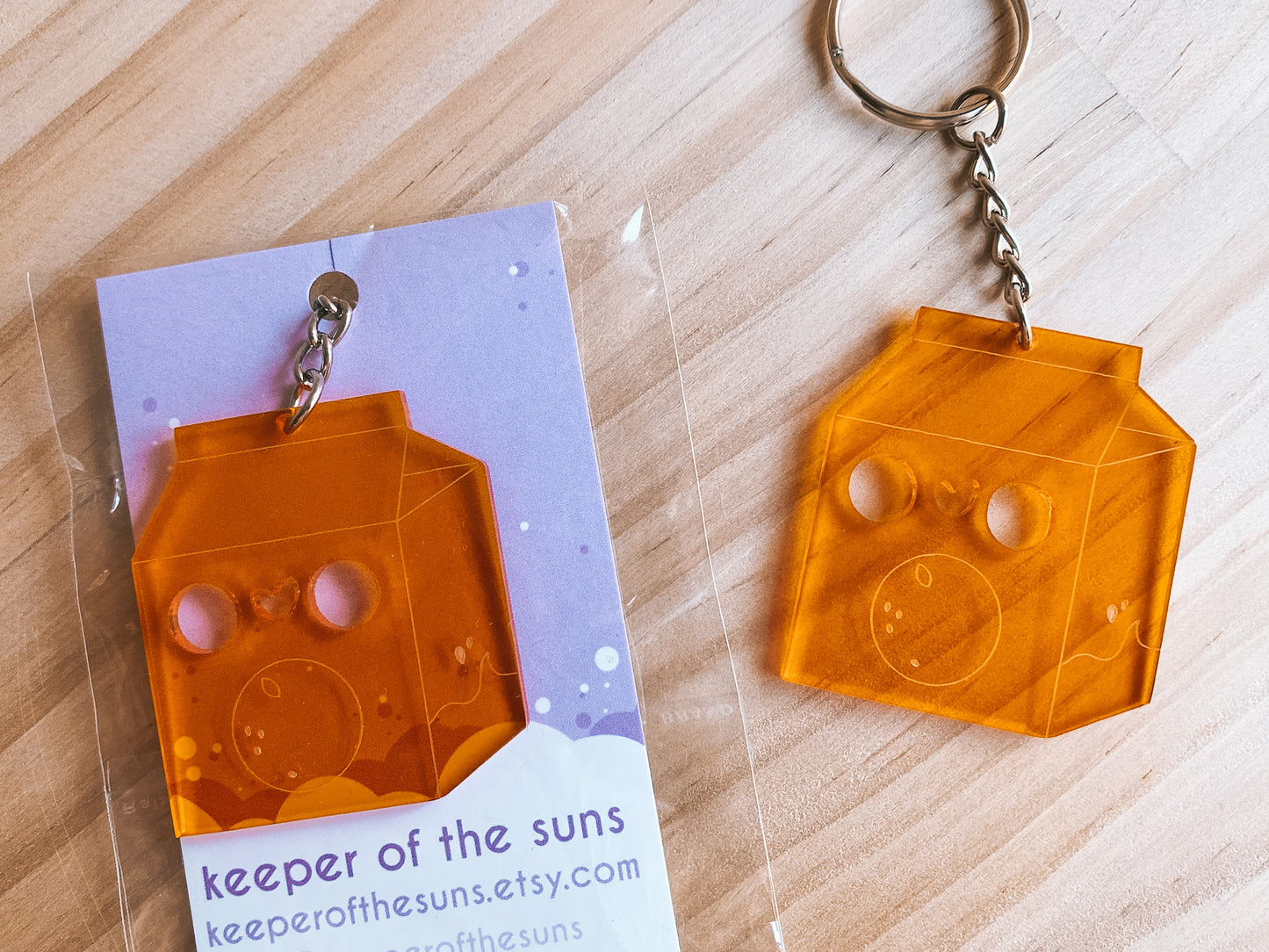 Orange Juicebox Charm | Washi Cutter Acrylic Keychain