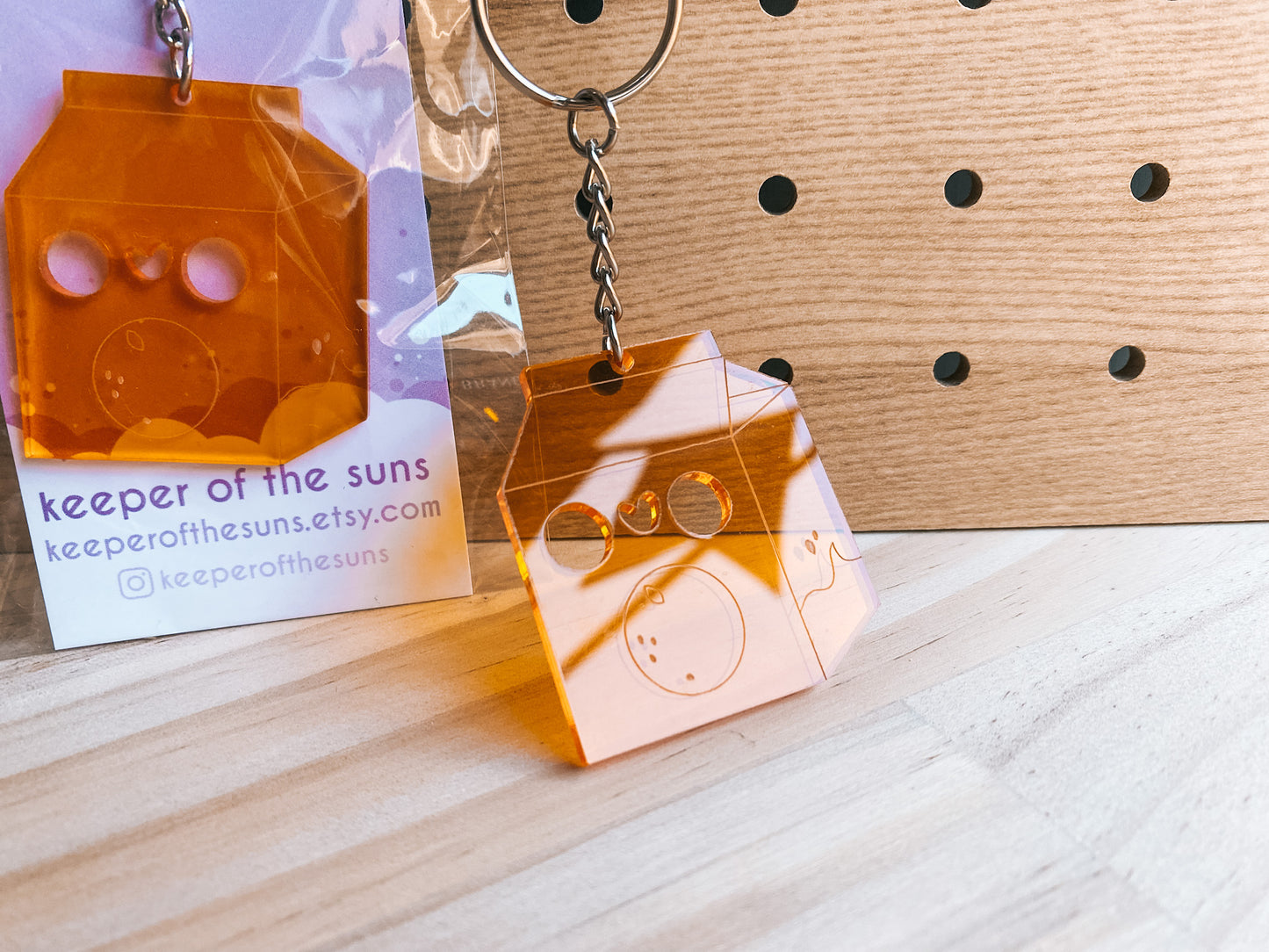 Orange Juicebox Charm | Washi Cutter Acrylic Keychain