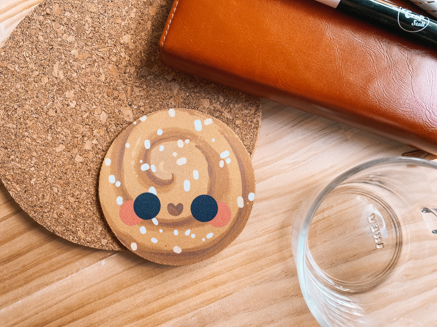 Cinnamon Bun Coaster | Neoprene Drink Mat
