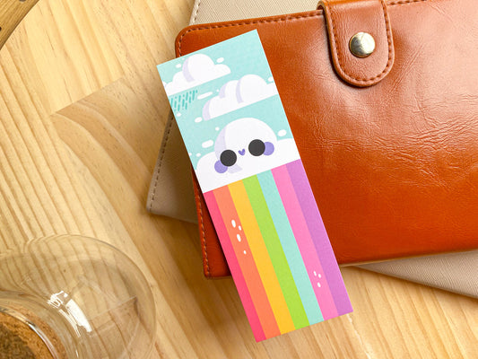 Rainbow Cloud Bookmark | 400gsm Silky Smooth Velvet-Finish Bookmark