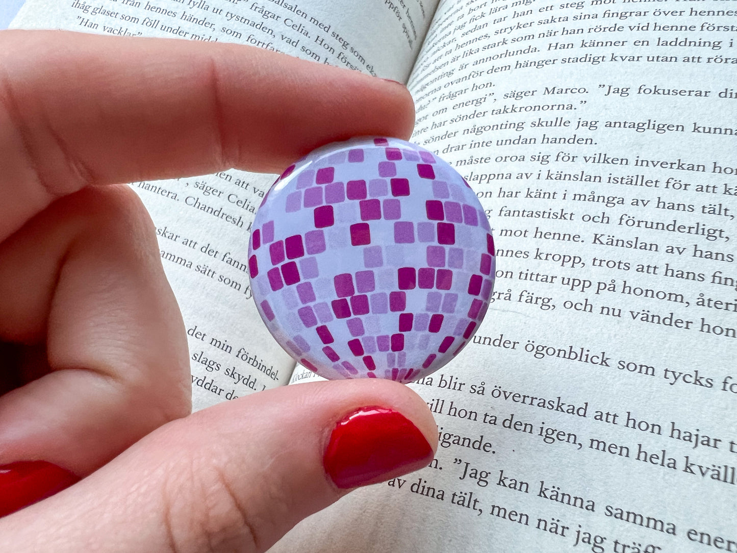 Pink Disco Button Badge | 32mm hand-pressed button