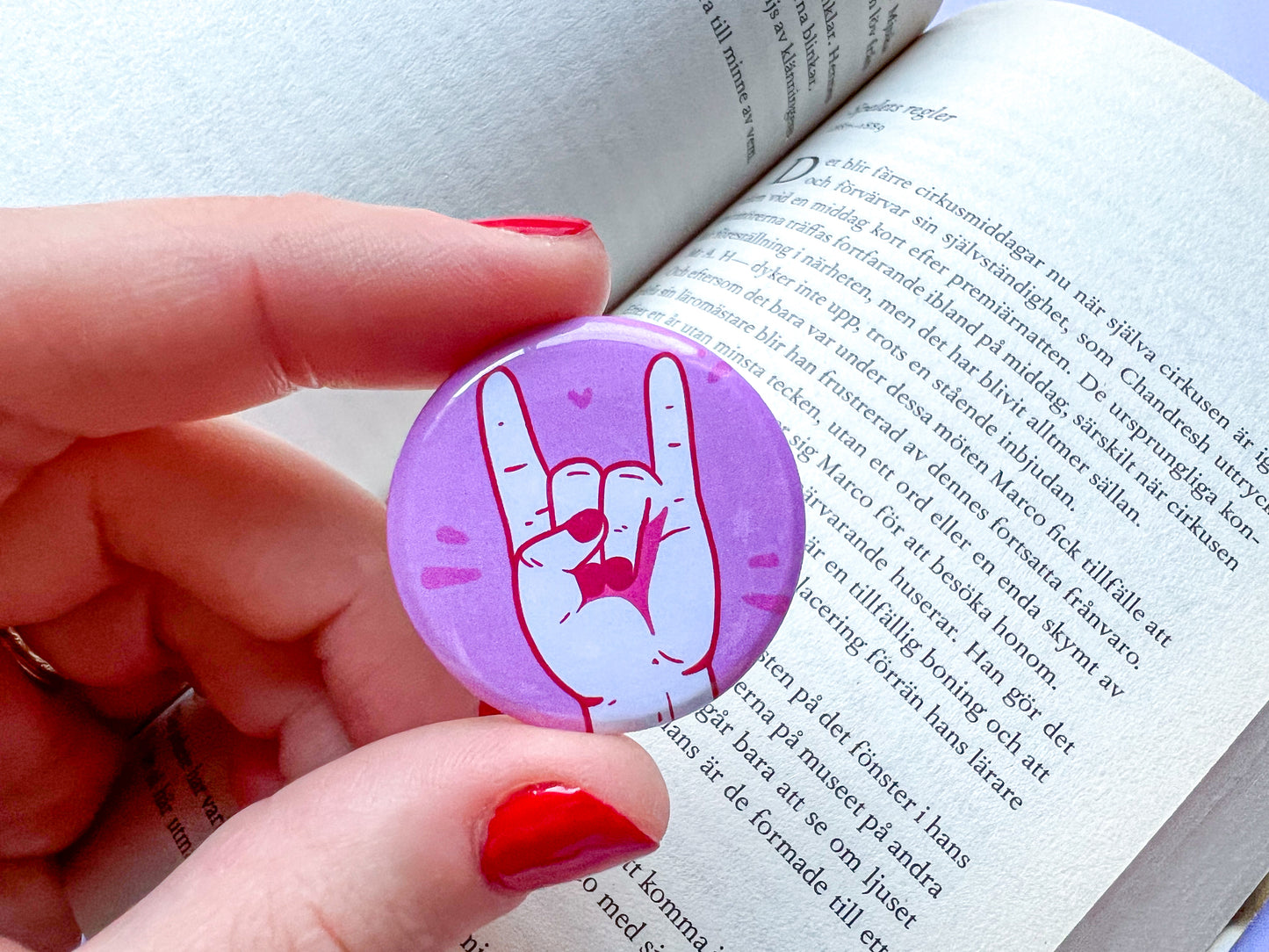 Rock On Button Badge | 32mm hand-pressed button