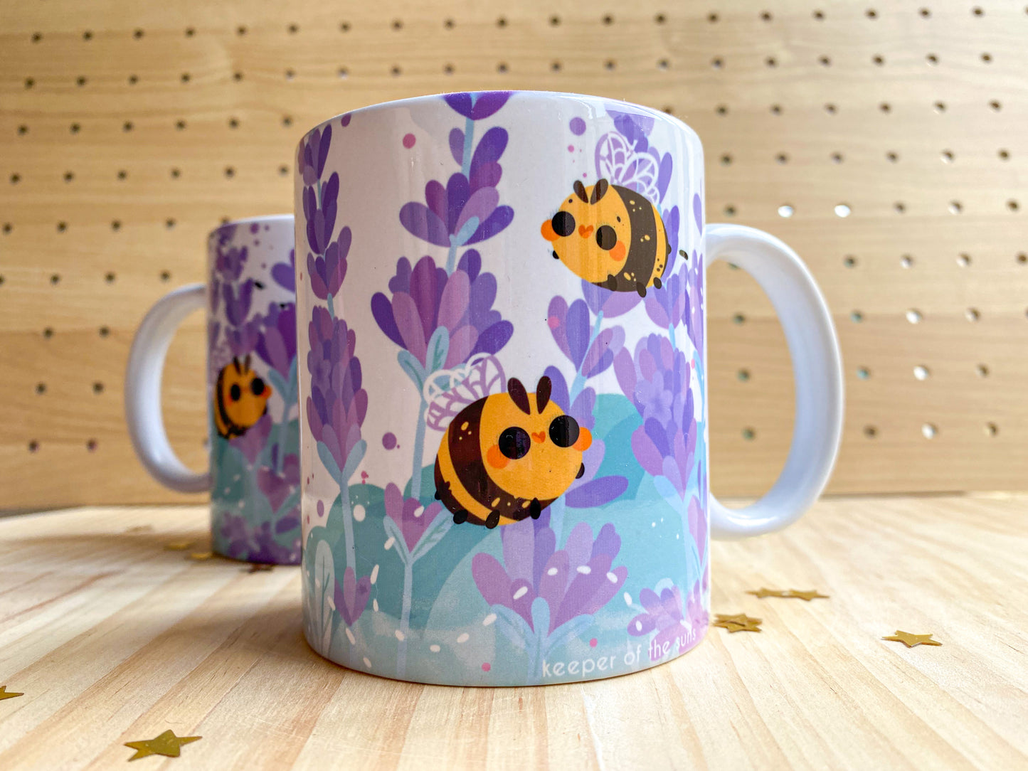 SECONDS Lavender Bees 11oz Ceramic Mug | Dishwasher and Microwave Safe