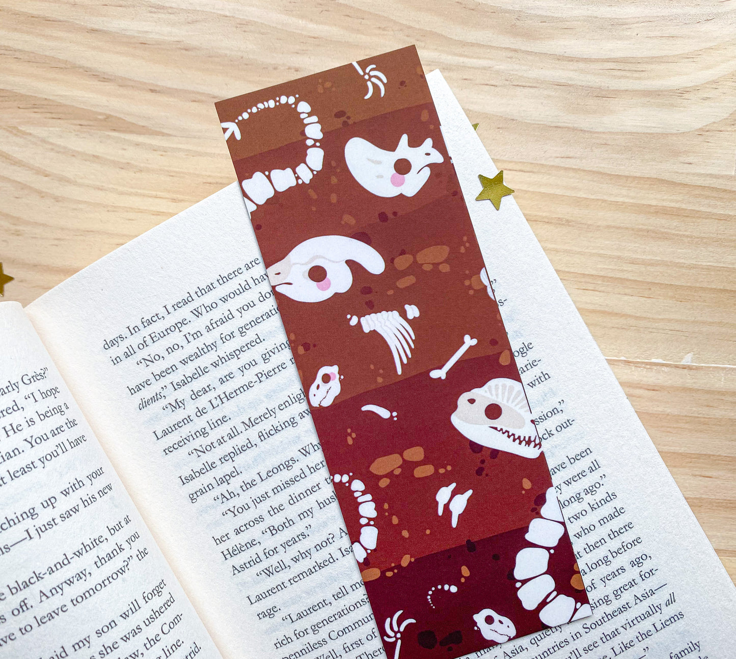 SECONDS Dino Bones Bookmark | 400gsm Silky Smooth Velvet-Finish Bookmark
