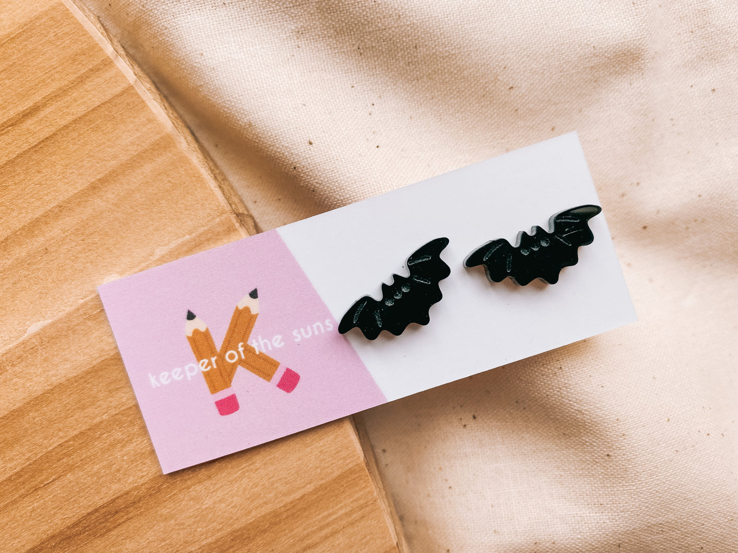 Spooky Bat Studs // Tiny Matte Acrylic Earrings