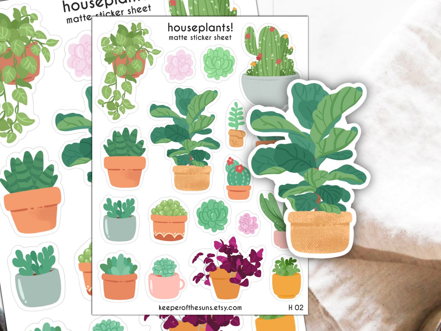 Houseplant Sticker Sheet | Small Planner Stickers