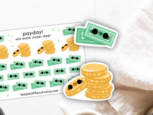 Payday Sticker Sheet | Mini Food Planner Stickers