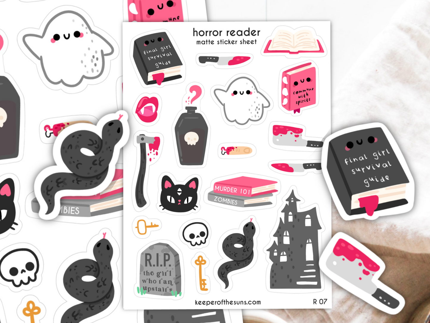 Horror Reader Sticker Sheet | Small Planner Stickers