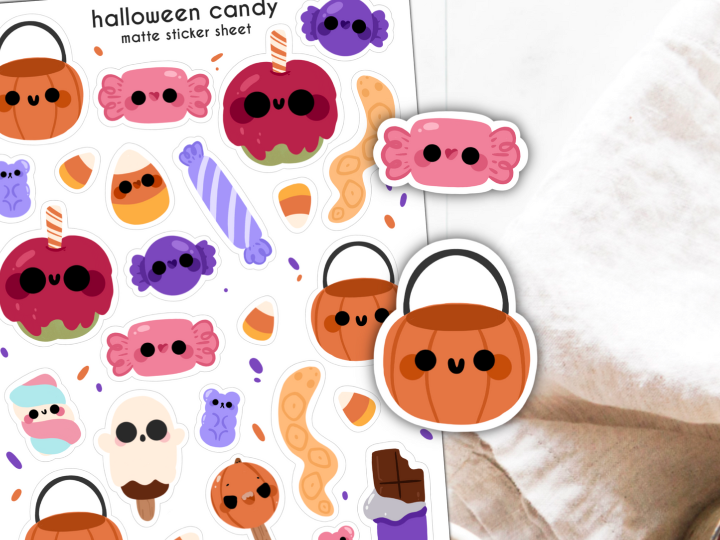 Halloween Candy Sticker Sheet | Small Planner Stickers