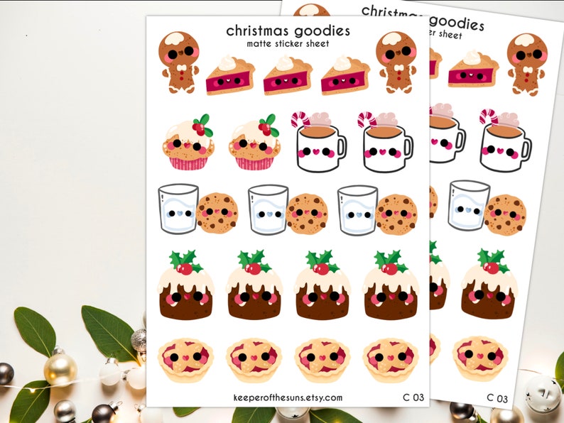 Christmas Goodies Sticker Sheet | Small Planner Stickers