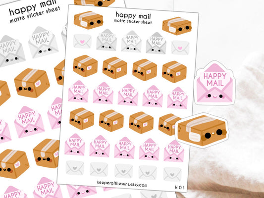 Happy Mail Sticker Sheet | Small Planner Stickers