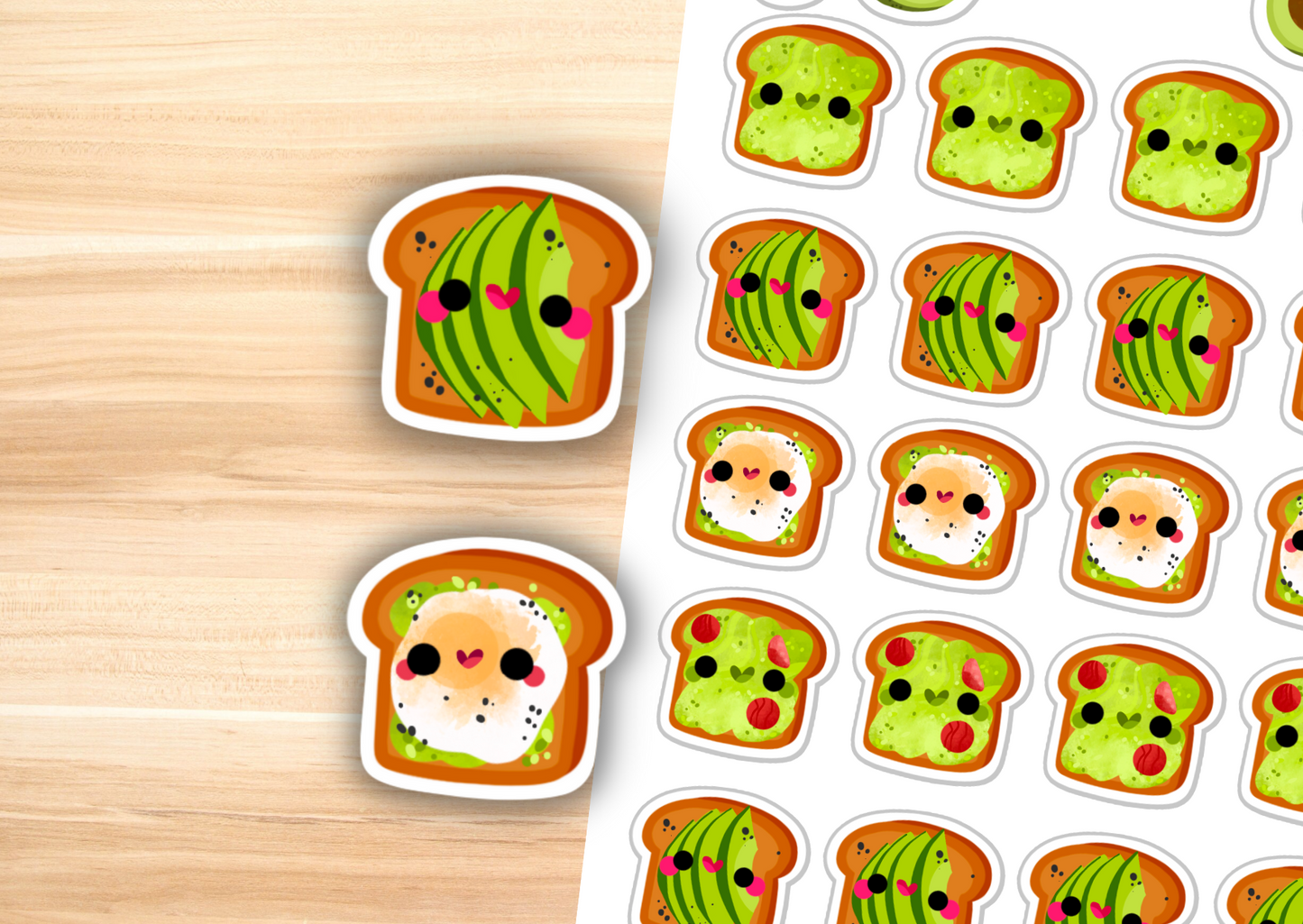Avocado Toast Sticker Sheet | Small Planner Stickers